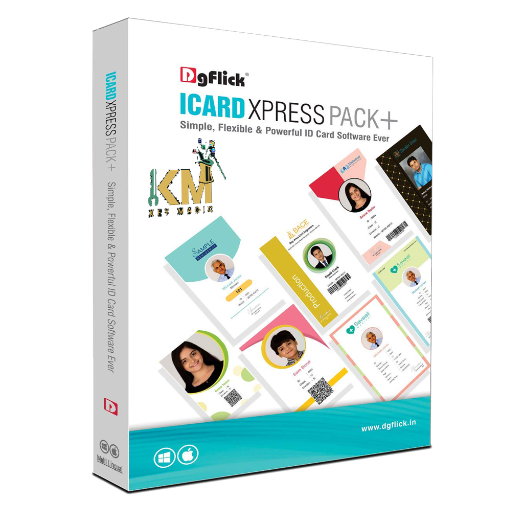 DgFlick Icard Xpress Pack Plus-Design, Create and Print Professional Quality ID Cards